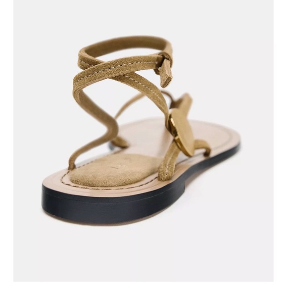 Zara cow leather la Elegant Tan Sandals - Picture 3 of 8